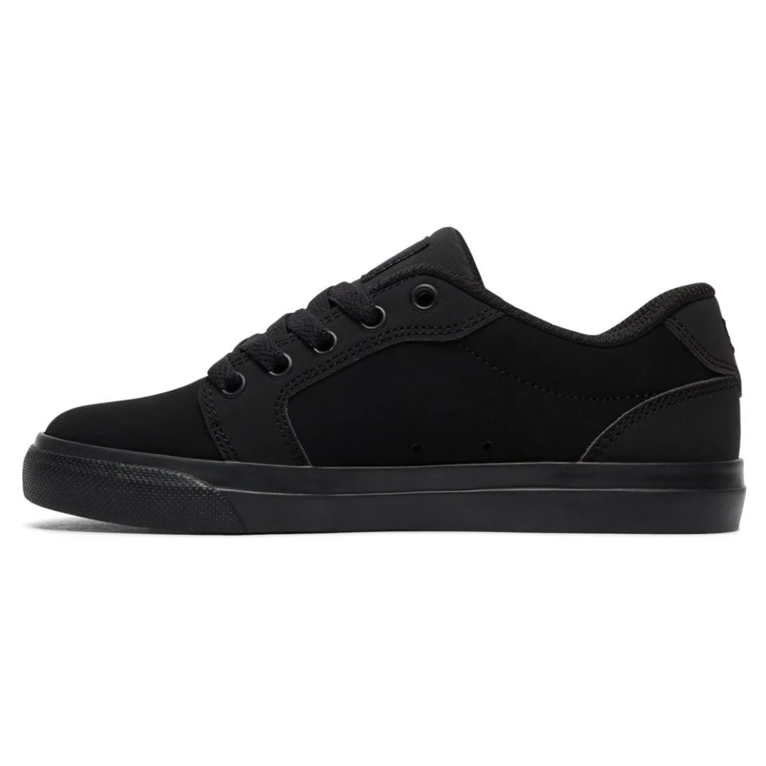 DC DC Youth Anvil Shoes - Black/Black Black/Black 11 Youth Boys Skate Shoes 5T to 13T and 1 to 7 US Size