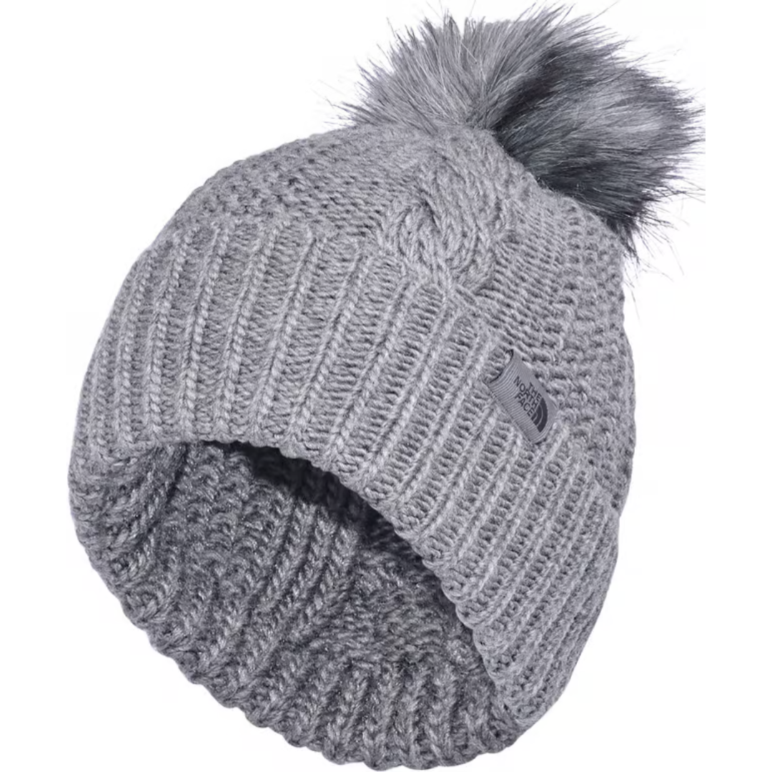 The North Face The North Face Women's Oh Mega Fur Pom Beanie - TNF Medium Grey Heather TNF Medium Grey Heather OS Womens Toques