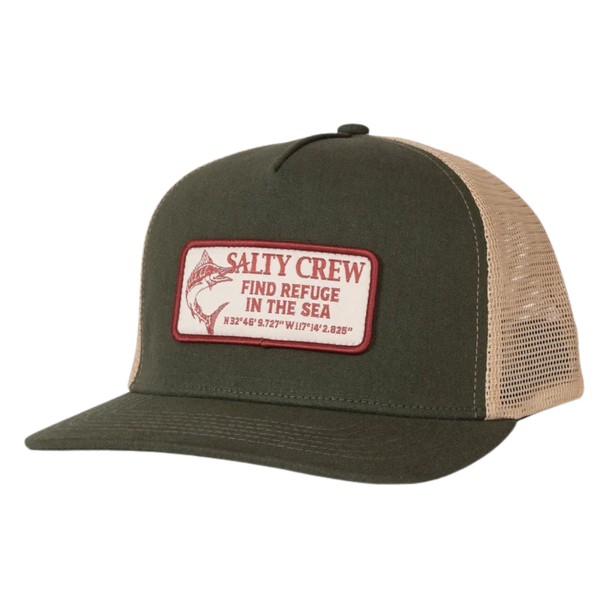Salty Crew Salty Crew Men's Coordinates Trucker Deep Green 1SZ Mens Hats Flat Brim