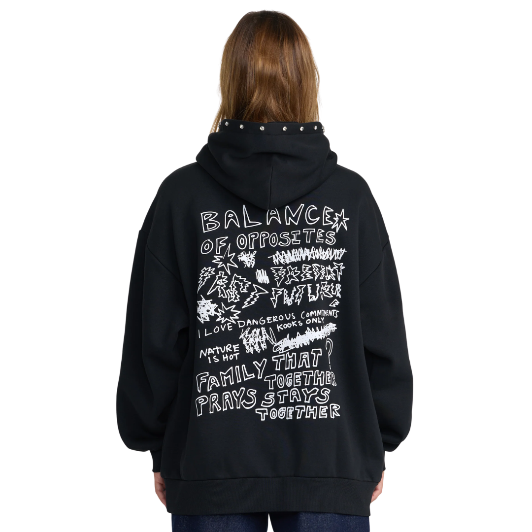 RVCA RVCA Women's Dani Miller Oversized Hoodie - RVCA Black RVCA Black XS Womens Pull Over Hoodies