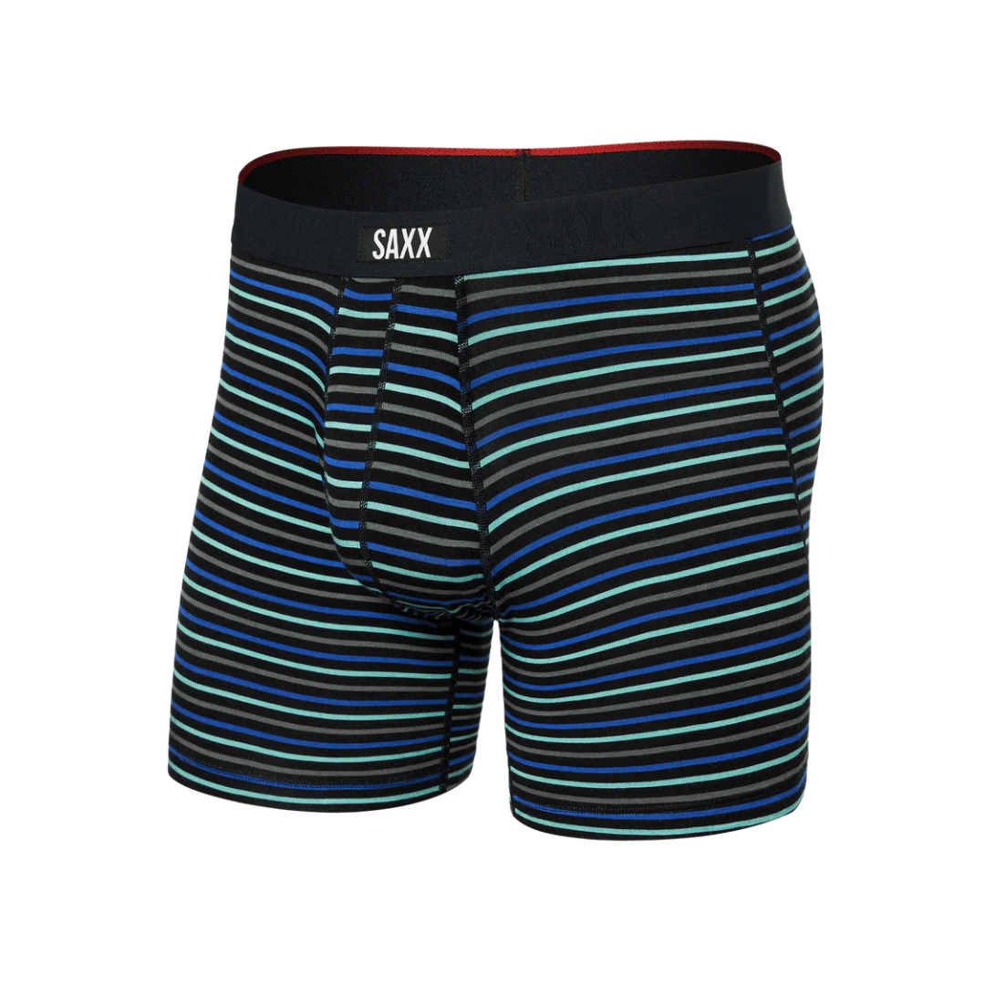 Calzoncillo bóxer Saxx Vibe XTRA para hombre - Rayas de caballero - Azul deportivo
