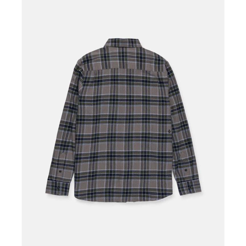 Volcom Volcom Men's Caden Plaid Long Sleeve - Pewter Pewter M Mens Flannel Long Sleeve Shirts