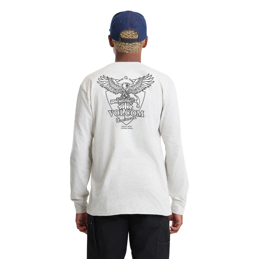 Volcom Men's Hammered Long Sleeve Tee - Stone Heather