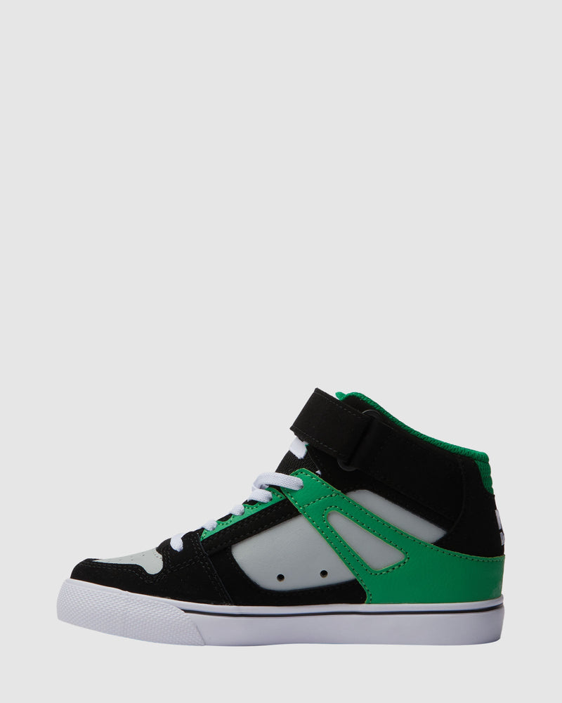 DC DC Pure Boys High Tops Shoes -Black/Kelly Green Black/Kelly Green 11 Youth Boys High Tops 5T to 13T and 1 to 7 US Size
