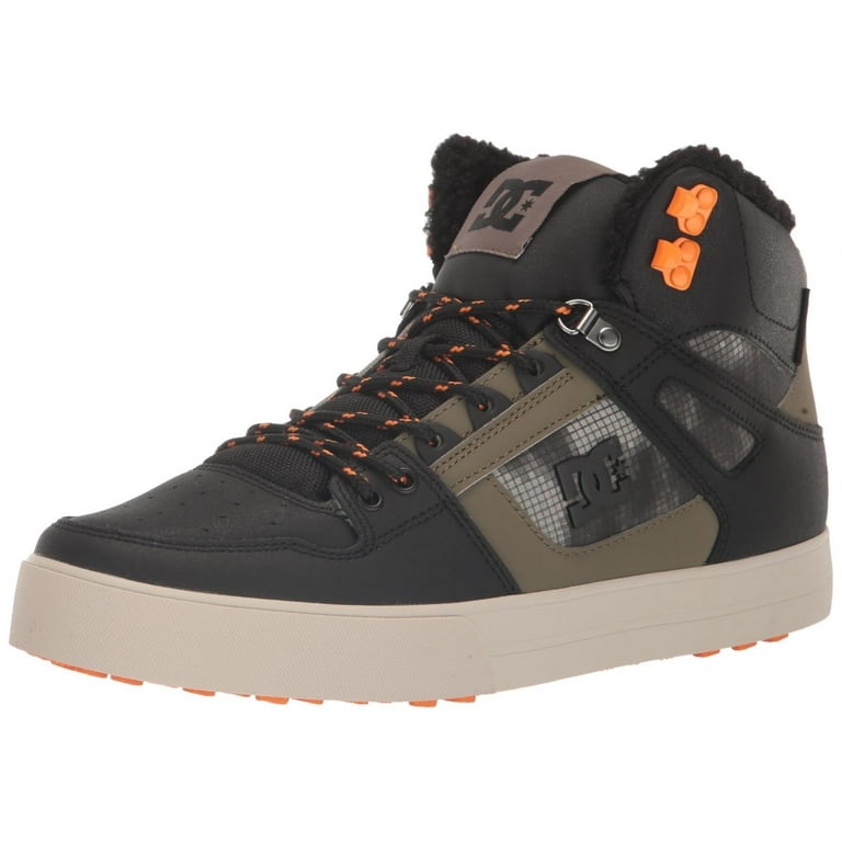 DC Men's Pure High-Top WC Winter Shoes - Black/Green Print