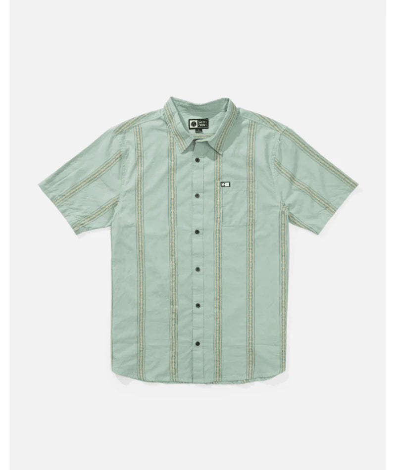 Salty Crew Salty Crew Men's Crew SS Button Up Charcoal M Mens Button Up Short Sleeve Shirts