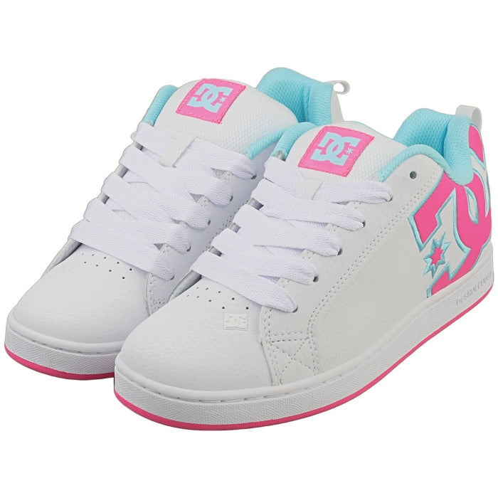DC Court Graffik - White/Hot Pink/Turquoise