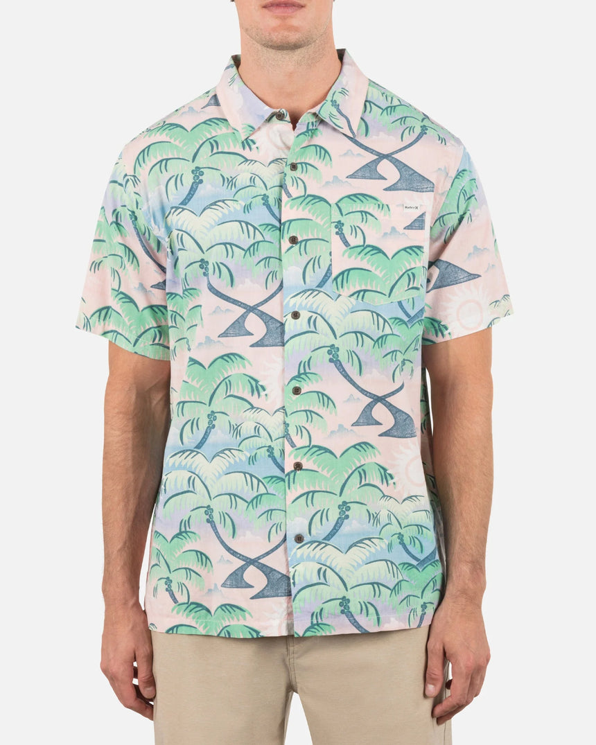 Hurley Hurley Men's Rincon SS Button Up Candy Pink M Mens Button Up Short Sleeve Shirts