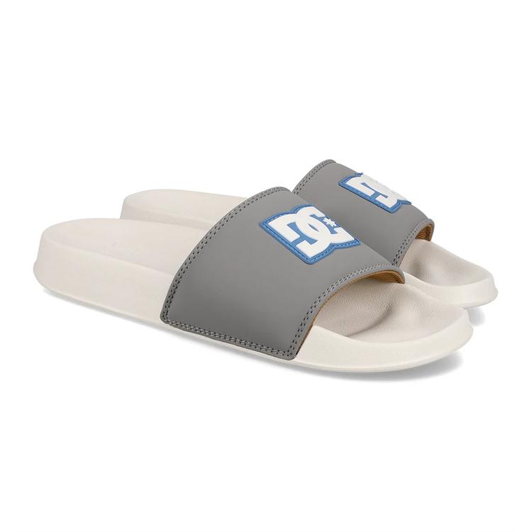 DC Men's Slide SE Sandals- Off White/Grey