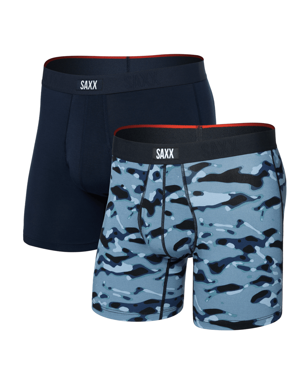 Saxx Saxx Men's Vibe Xtra Soft Comfor Boxers 2 Pack -POND CAMO/NAVY POND CAMO/NAVY S Mens Boxer Brief Underwear