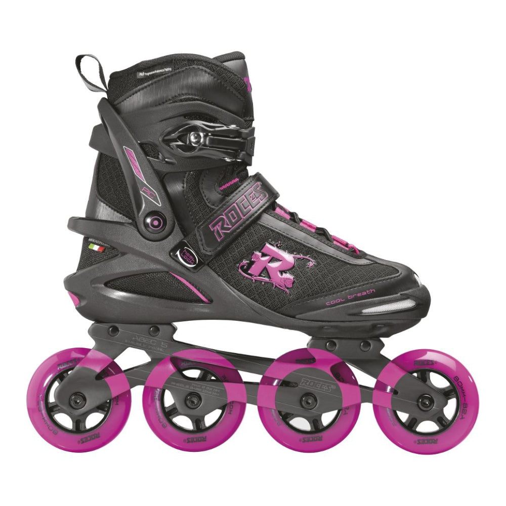 Patins à roues alignées Roces PIC TIF pour femmes, noir fuchsia