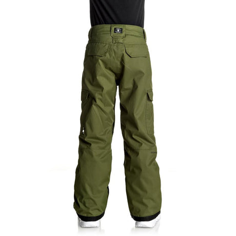 dc Banshee Snow Pants boys 8-1 back view youth snowboard pants military green edbtp03006-gry0