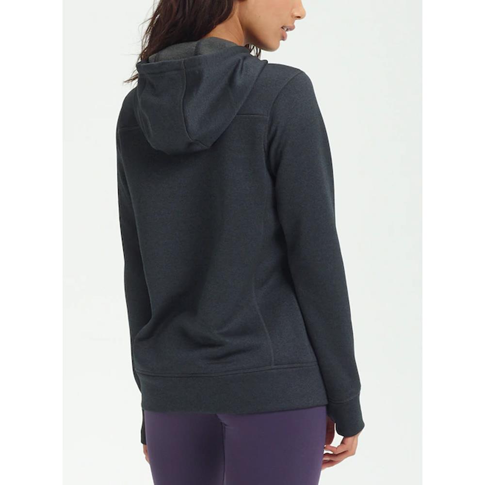 16445108001-True Black Heather, Black, Burton, Oak Pullover Hoodie, Womens Pullover Hoodies, Fall 2019, Back View