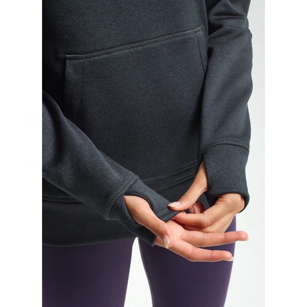 16445108001-True Black Heather, Black, Burton, Oak Pullover Hoodie, Womens Pullover Hoodies, Fall 2019, detail view