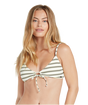 Women's Volcom Lining Up V-Neck Bikini Top in White.