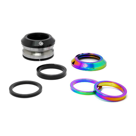 TLC Integrated BMX Headset - Rainbow - Black