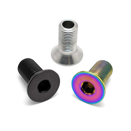 TLC Hollow titanium crank spindle bolts - Black - Rainbow - Natural