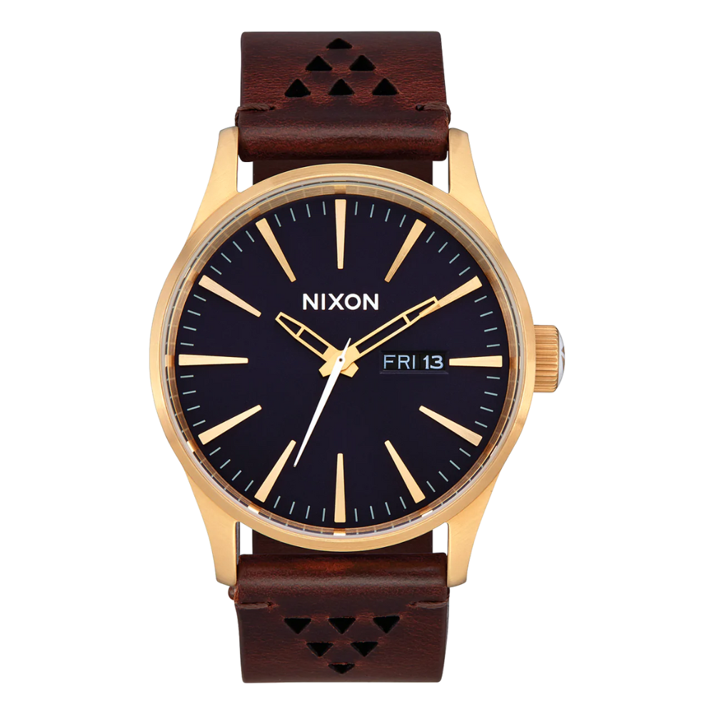 Nixon Sentry Leather Band Watch