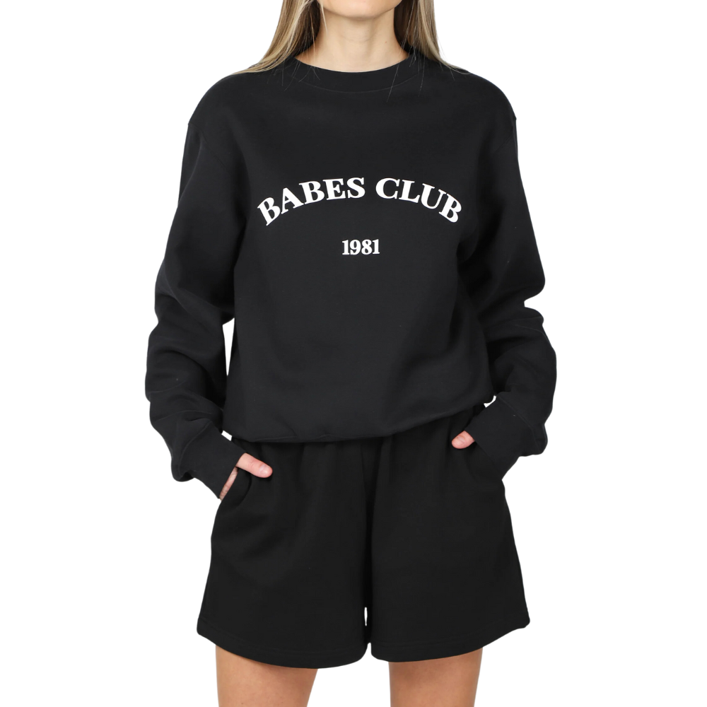 Brunette The "Babes Club" Best Friend Crew Neck Sweatshirt