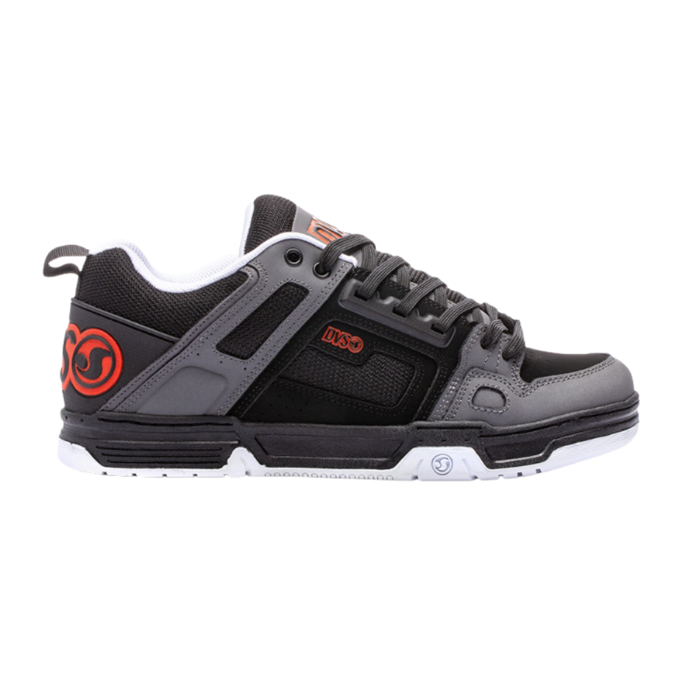 Zapatillas de skate DVS Comanche para hombre - Negro, carbón y rojo fuego