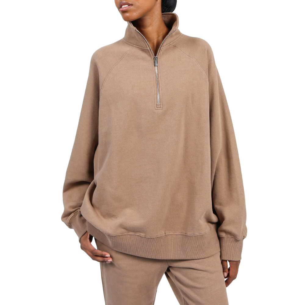 Brunette Half-Zip NYBF Crew