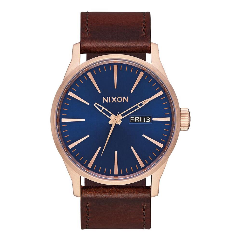 Nixon Sentry Leather Band Watch