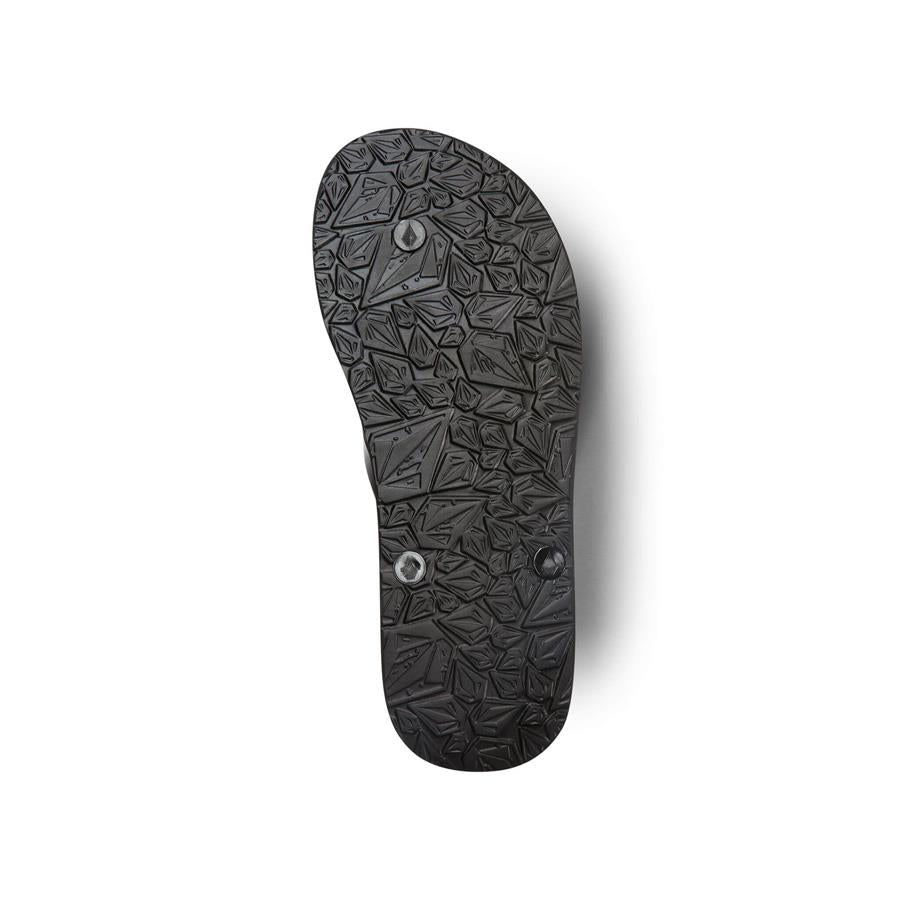 volcom recliner rubber sandals youth bottom view kids sandals black x0811711-blk