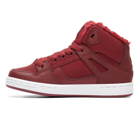 adgs100082-bur dc girls pure winter high top kids winter boots burgundy