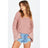 AMUSE SOCIETY AFTER SUNDOWN SWEATER FRONT VIEW WOMENS SWEATERS WHITE/RED