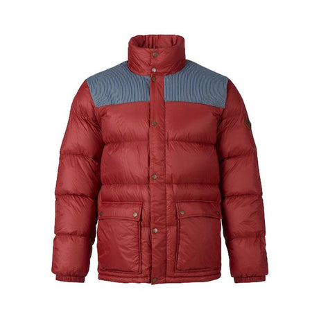 burton heritage collared down jacket front view mens shell jacket rust 18975100400