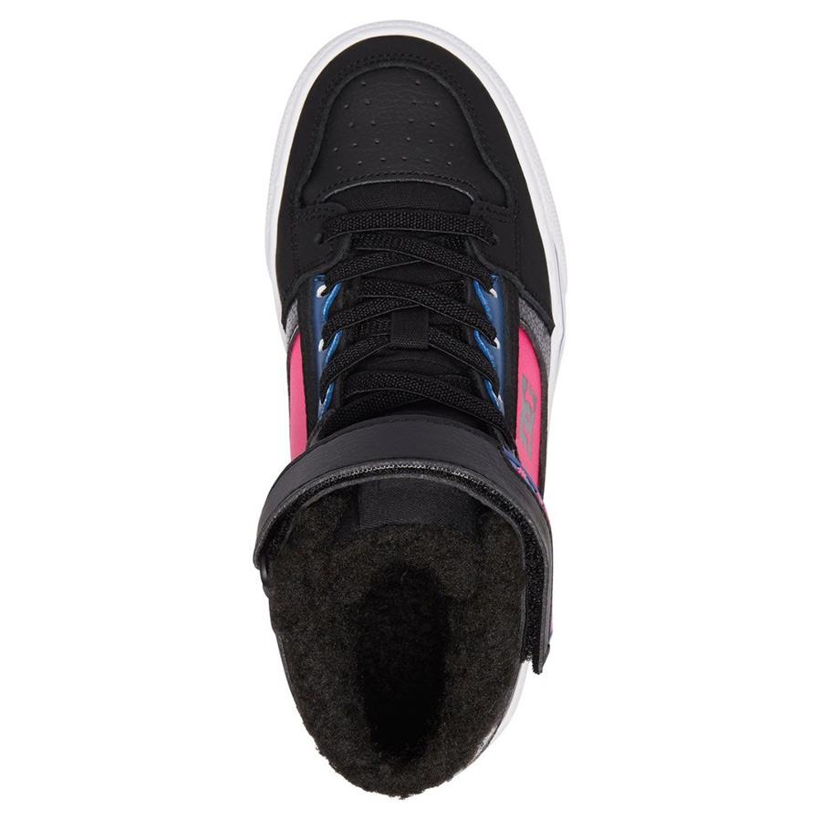 dc Spartan High WNT EV High Top Shoes top view kids winter boots black/pink adgs300274-bbp