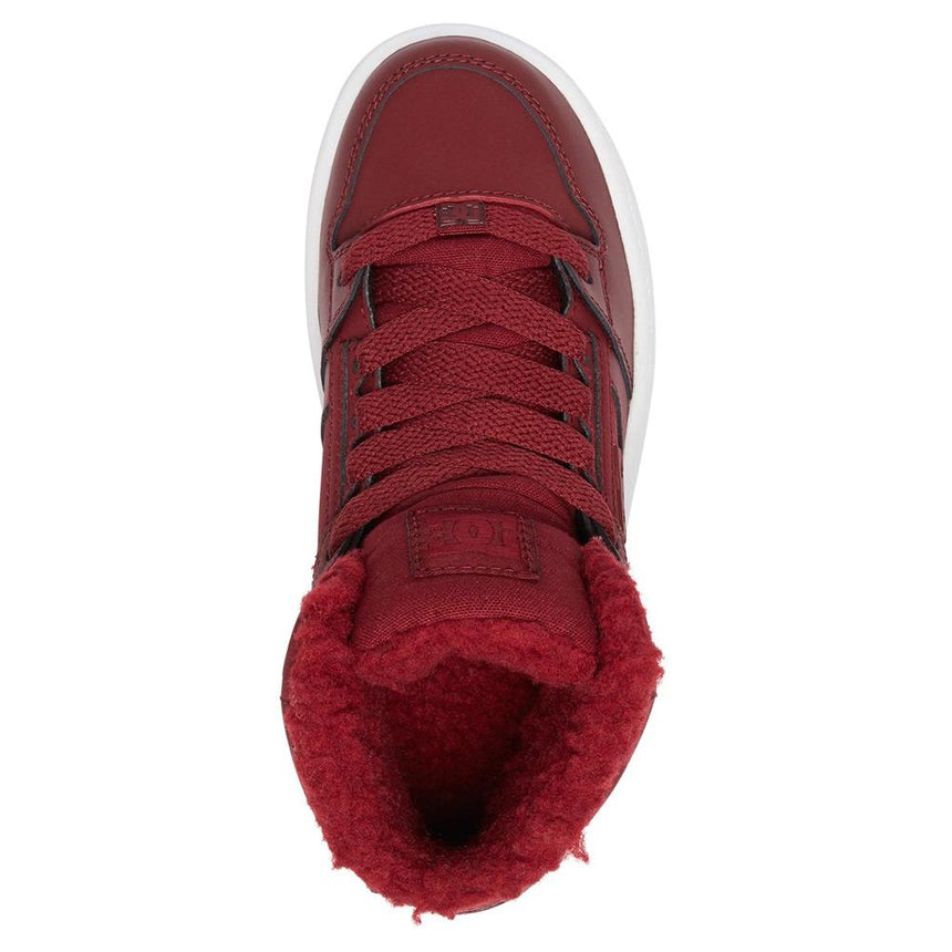 adgs100082-bur dc girls pure winter high top kids winter boots burgundy