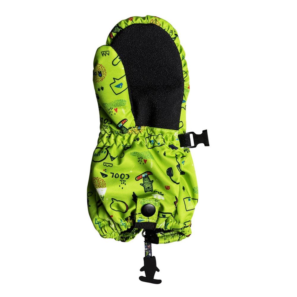 QUCKSILVER INDIE KIDS MITTS BACK VIEW YOUTH MITTS GREEN