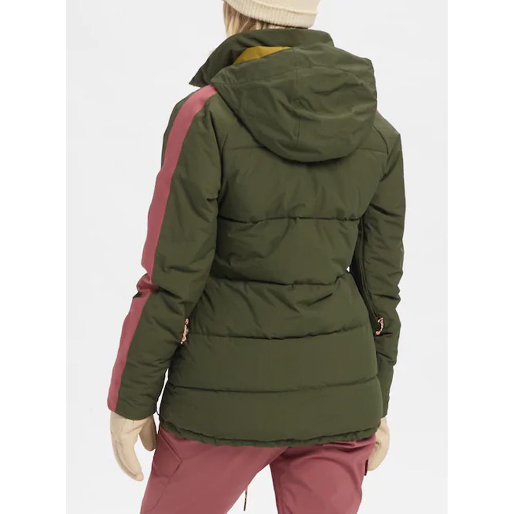 21435100300, WOMENS KEELAN JACKET, BURTON, WOMENS JACKETS, GREEN, ROSE, FOREST NIGHT / ROSE BROWN, WINTER 2020, BACK VIEW