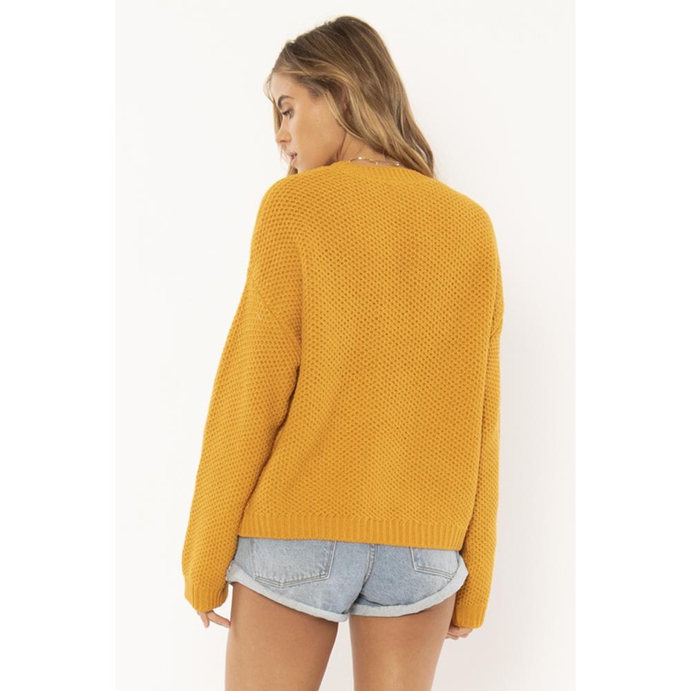 a808mama-gld Amuse Society Amalia Sweater gold back