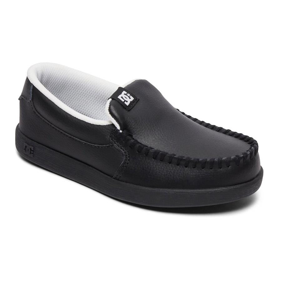 dc villain shoes side view kids slip on shoes black
