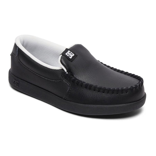 dc villain shoes side view kids slip on shoes black
