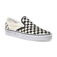 vans classic slip on checkboard side view mens slip on shoes black/white