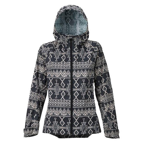 buton day lite gore-tex rain jacket front view womens windbreakers black print 17804101960