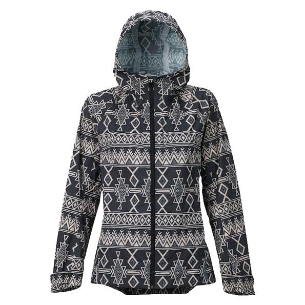 buton day lite gore-tex rain jacket front view womens windbreakers black print 17804101960