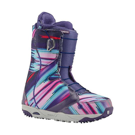 burton emerald snowboard boot side view womens boots purple/blue 10621103979
