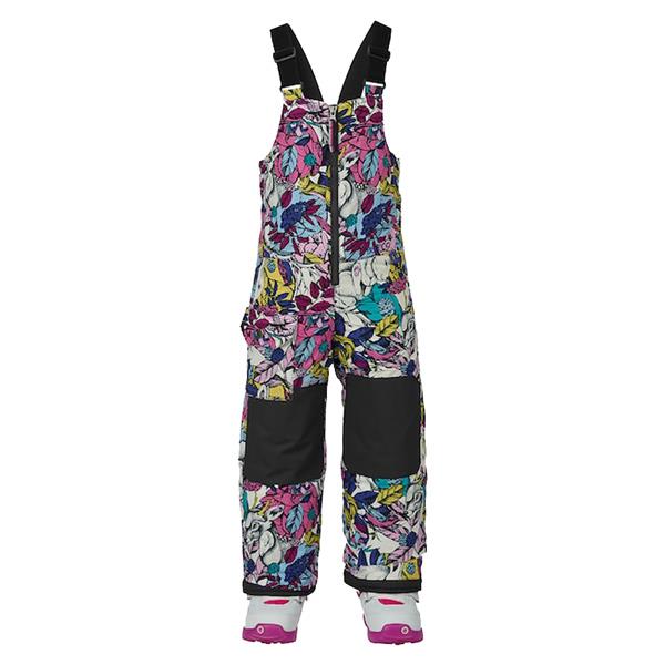 burton minishred maven bib pant front view toddler snowpants black/multi 13052103961