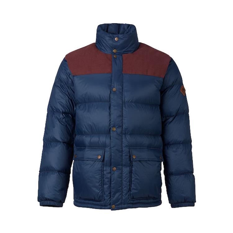 burton heritage collared down jacket front view mens shell jacket navy 18975100200