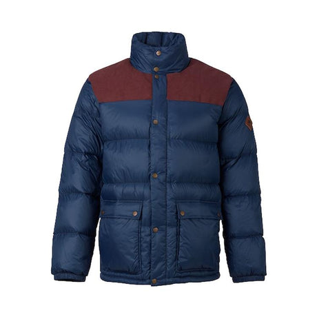burton heritage collared down jacket front view mens shell jacket navy 18975100200