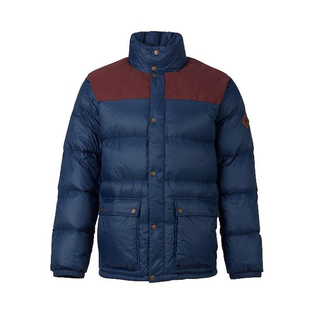 burton heritage collared down jacket front view mens shell jacket navy 18975100200