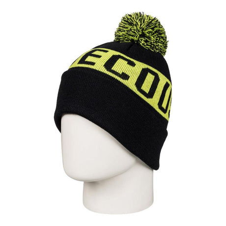 dc Chester Bobble Hat front view black/yellow edbha03015-kvj0