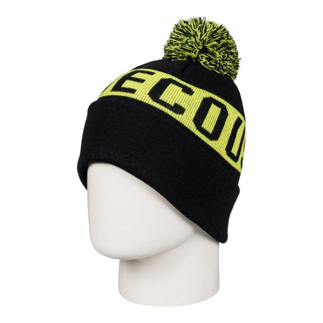 dc Chester Bobble Hat front view black/yellow edbha03015-kvj0