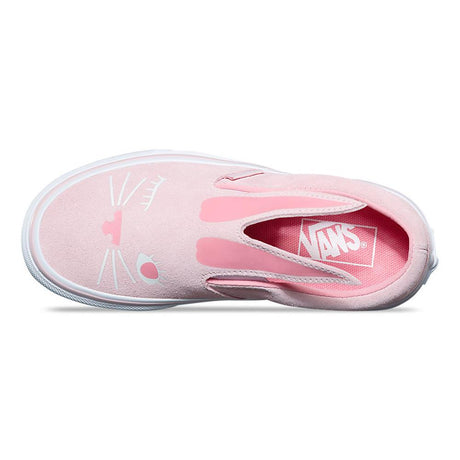 vans Slip On Bunny top view  Kids Slip On Shoes pink vn0a3mtz-q1c