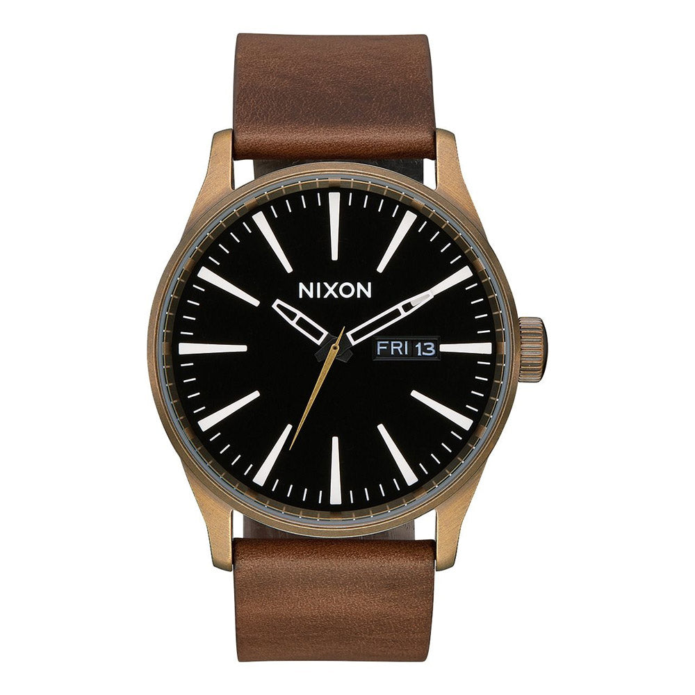 Nixon Sentry Leather Band Watch