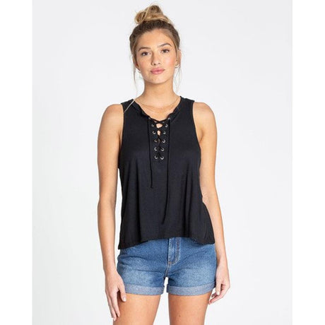 billabong let loose front view Womens Tank Tops black